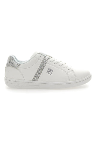 Sneakers Bianche Con Brillantini Argento Fila CrossCourt 2 F Wmn