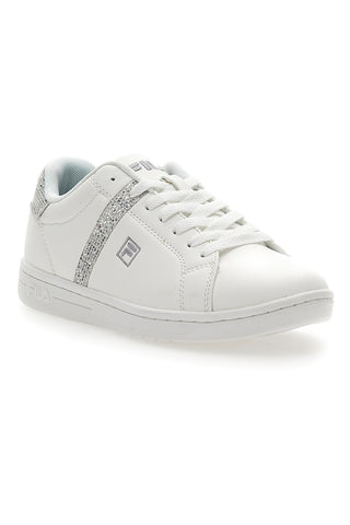 Weiße Sneakers mit silbernem Glitzer Fila CrossCourt 2 F Wmn