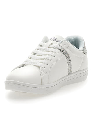 Weiße Sneakers mit silbernem Glitzer Fila CrossCourt 2 F Wmn