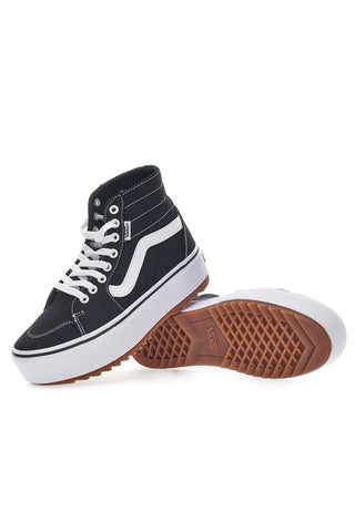 Vans Hi Tapered Flatform-Sneaker in Schwarz und Weiß