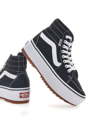 Vans Hi Tapered Flatform-Sneaker in Schwarz und Weiß