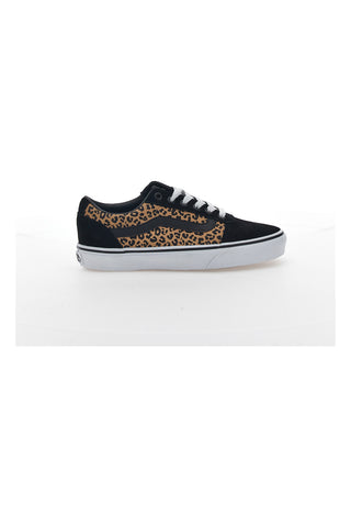 Vans Ward Sneakers in Schwarz mit Animal-Print – trendiges Low-Cut-Design mit ikonischem Seitenstreifen