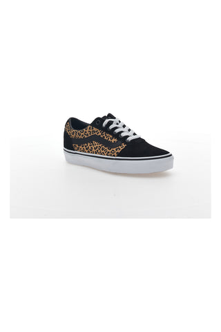 Vans Ward Sneakers in Schwarz mit Animal-Print – trendiges Low-Cut-Design mit ikonischem Seitenstreifen
