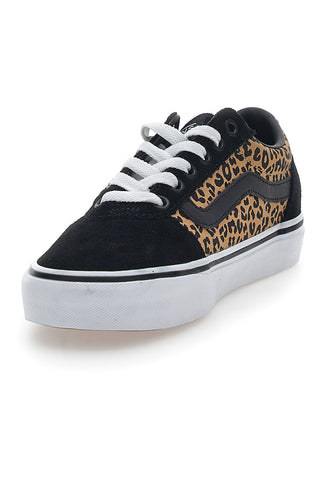 Vans Ward Sneakers in Schwarz mit Animal-Print – trendiges Low-Cut-Design mit ikonischem Seitenstreifen