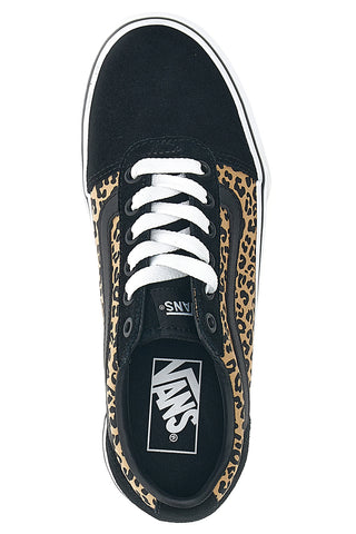 Vans Ward Sneakers in Schwarz mit Animal-Print – trendiges Low-Cut-Design mit ikonischem Seitenstreifen