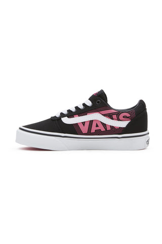 Vans Ward Skateboarding-Sneaker in Schwarz und Fuchsia