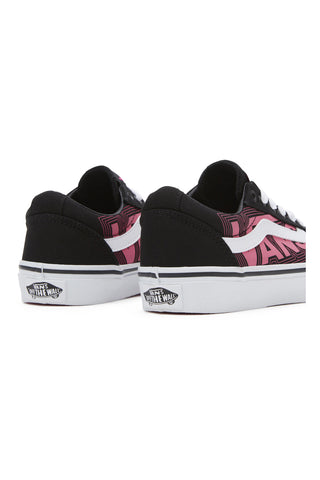 Vans Ward Skateboarding-Sneaker in Schwarz und Fuchsia