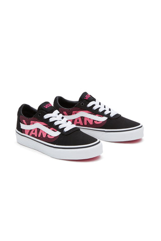 Vans Ward Skateboarding-Sneaker in Schwarz und Fuchsia