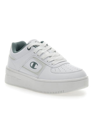 Weiße Turnschuhe mit seitlichem Logo-Champion-Foul-Plat-Element