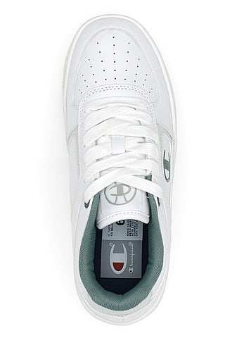 Weiße Turnschuhe mit seitlichem Logo-Champion-Foul-Plat-Element