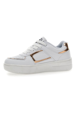 Weiße Turnschuhe mit seitlichem Logo-Champion-Foul-Plat-Element