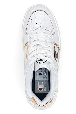 Weiße Turnschuhe mit seitlichem Logo-Champion-Foul-Plat-Element