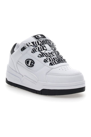 Weiße und schwarze Champion Rebound Heritage Skate-Sneaker