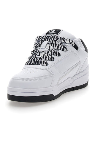 Weiße und schwarze Champion Rebound Heritage Skate-Sneaker