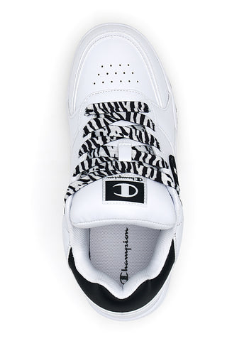 Weiße und schwarze Champion Rebound Heritage Skate-Sneaker