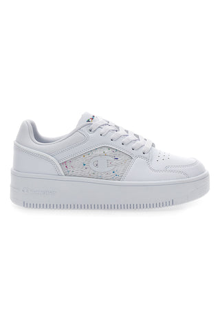 Sneakers Bianche con Lacci Champion Rebound Platform Abstract Low