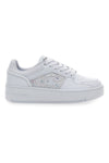 Weiße Sneaker mit Schnürsenkeln von Champion Rebound Platform Abstract Low