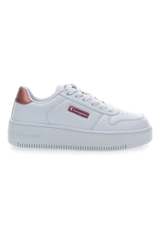 Weiße Sneakers mit Schnürsenkeln Champion Rebound Platform Glitz