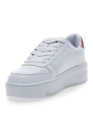 Weiße Sneakers mit Schnürsenkeln Champion Rebound Platform Glitz