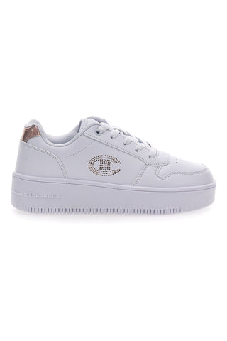 Champion Rebound Plateau-Sneaker in Glitzerweiß