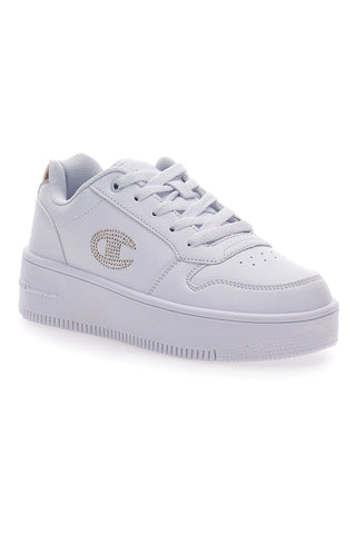 Champion Rebound Plateau-Sneaker in Glitzerweiß