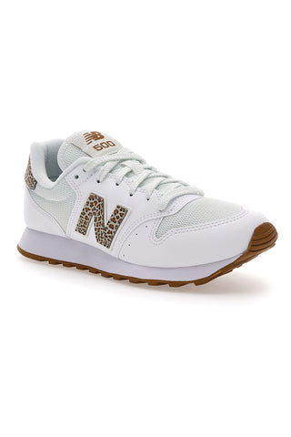Weiße Turnschuhe mit Leopardenmuster New Balance 500
