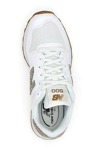 Weiße Turnschuhe mit Leopardenmuster New Balance 500