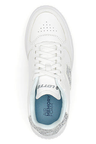 Sneakers Bianche con Logo Glitter Lotto Venus 1 AMF III GLI