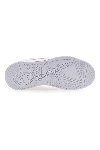 Weiße und rosa Champion 3 Point Low Sneakers