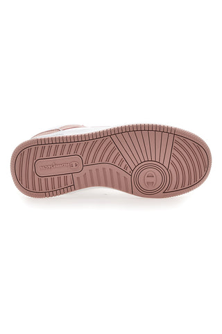 Weiße und rosafarbene Champion Rebound 2 Mid-Sneaker