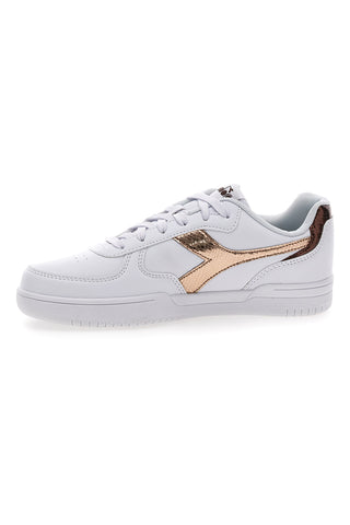 Weiße Sneakers mit goldenem Logo DIADORA RAPTOR LOW CRYSTAL WN