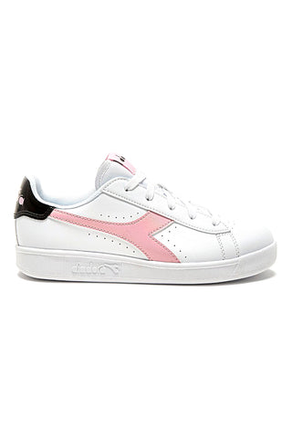 Weiße und rosa Turnschuhe mit seitlichem Logo DIADORA GAME P GS GIRL