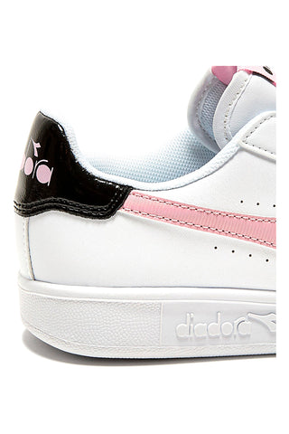 Weiße und rosa Turnschuhe mit seitlichem Logo DIADORA GAME P GS GIRL