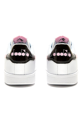 Weiße und rosa Turnschuhe mit seitlichem Logo DIADORA GAME P GS GIRL