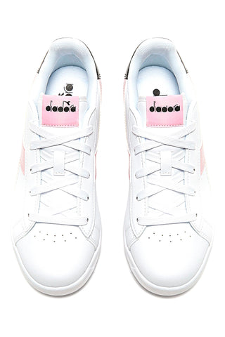 Weiße und rosa Turnschuhe mit seitlichem Logo DIADORA GAME P GS GIRL