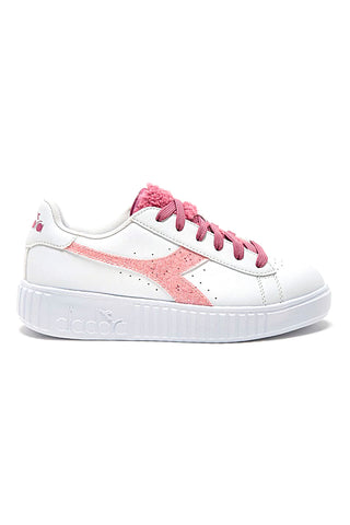 Scarpa Sneakers Diadora Game step bloom GS Donna in Pelle Bianco Scarpa Sneakers Diadora Game step bloom GS Donna in Pelle Bianco