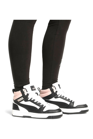 PUMA REBOUND V6 Hohe Sneakers in Weiß und Schwarz