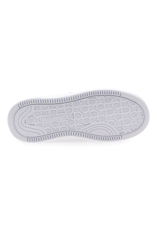 Weiße Sneakers mit verchromten Champion RD18 RD Plat-Schnürsenkeln