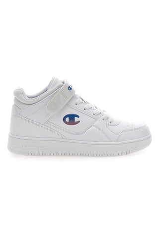 Weiße Mid-Cut-Sneaker mit Klettverschluss CHAMPION RD15 MID G GS
