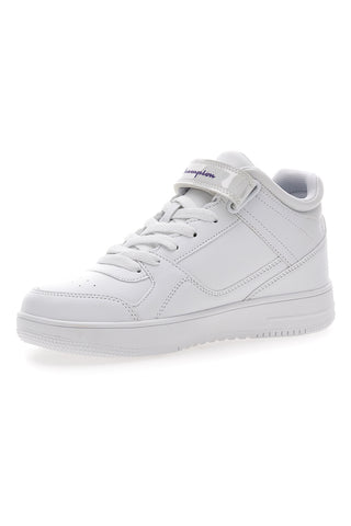 Weiße Mid-Cut-Sneaker mit Klettverschluss CHAMPION RD15 MID G GS