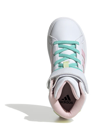 MID-CUT WEISSE SNEAKERS MIT BUNTEN DETAILS ADIDAS GRAND COURT MID K