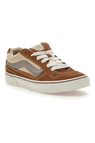 Braune und beige Sneakers mit Vans Caldrone Waffle-Sohle