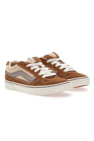 Braune und beige Sneakers mit Vans Caldrone Waffle-Sohle