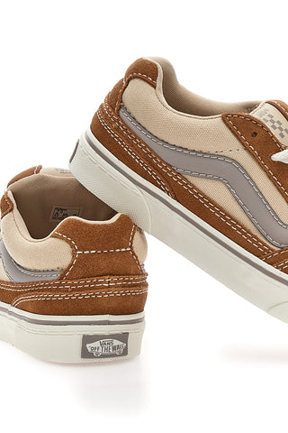 Braune und beige Sneakers mit Vans Caldrone Waffle-Sohle