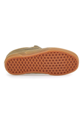 Khakifarbene Sneakers mit Vans Caldrone-Lederobermaterial