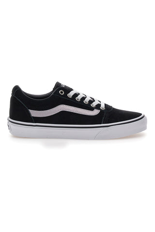 Schwarze Turnschuhe mit Obermaterial aus Vans Ward-Leder
