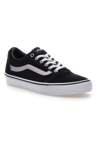Schwarze Turnschuhe mit Obermaterial aus Vans Ward-Leder