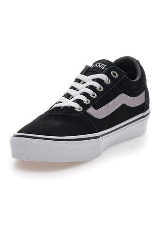 Schwarze Turnschuhe mit Obermaterial aus Vans Ward-Leder
