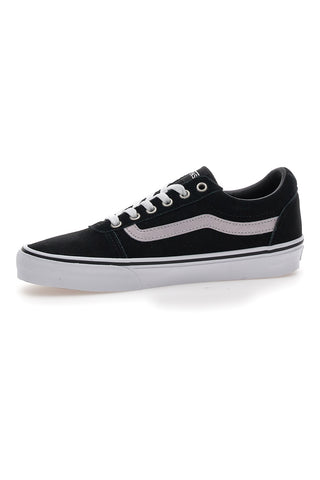 Schwarze Turnschuhe mit Obermaterial aus Vans Ward-Leder