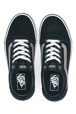 Schwarze Turnschuhe mit Obermaterial aus Vans Ward-Leder